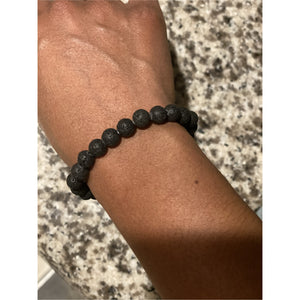 Black lava stone bracelet